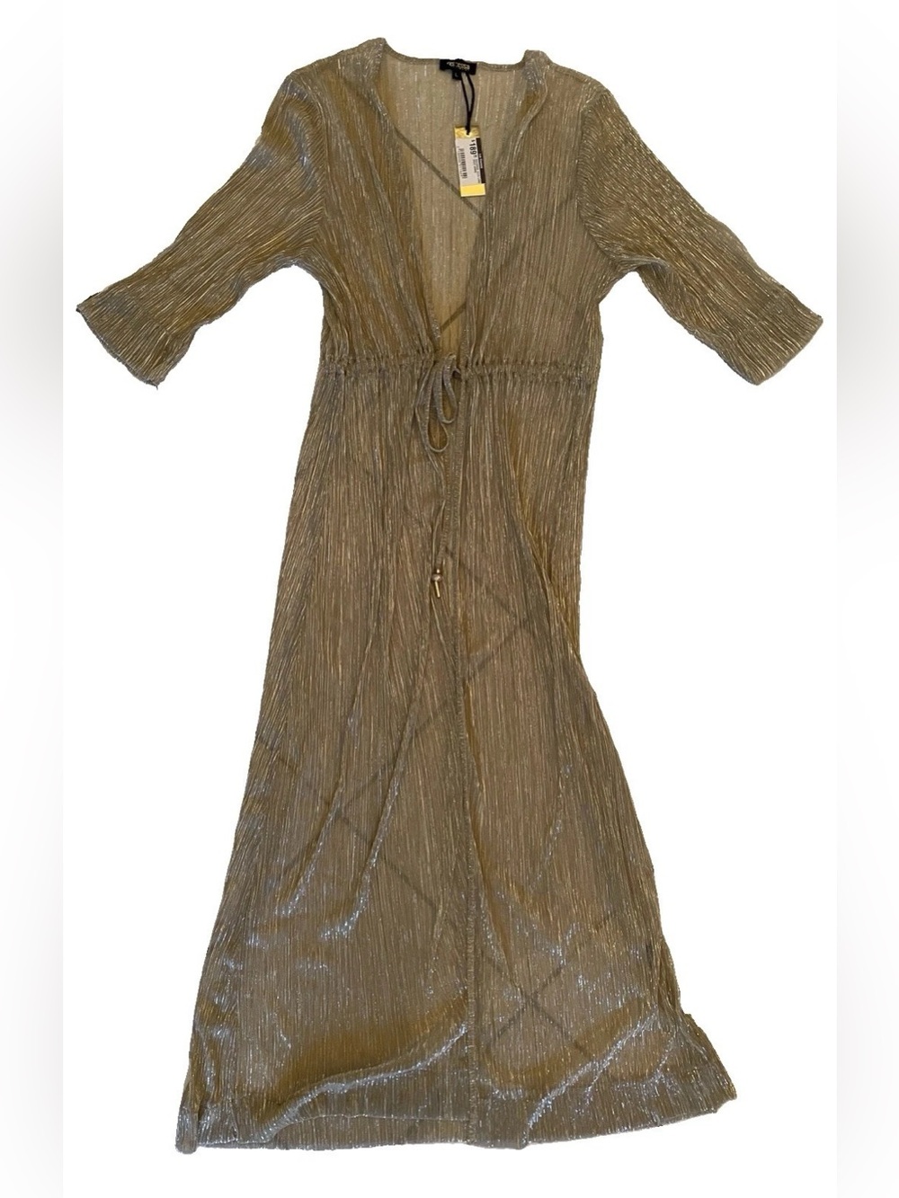 Women’s Metallic Gold Swim Coverup with Drawstring Waist